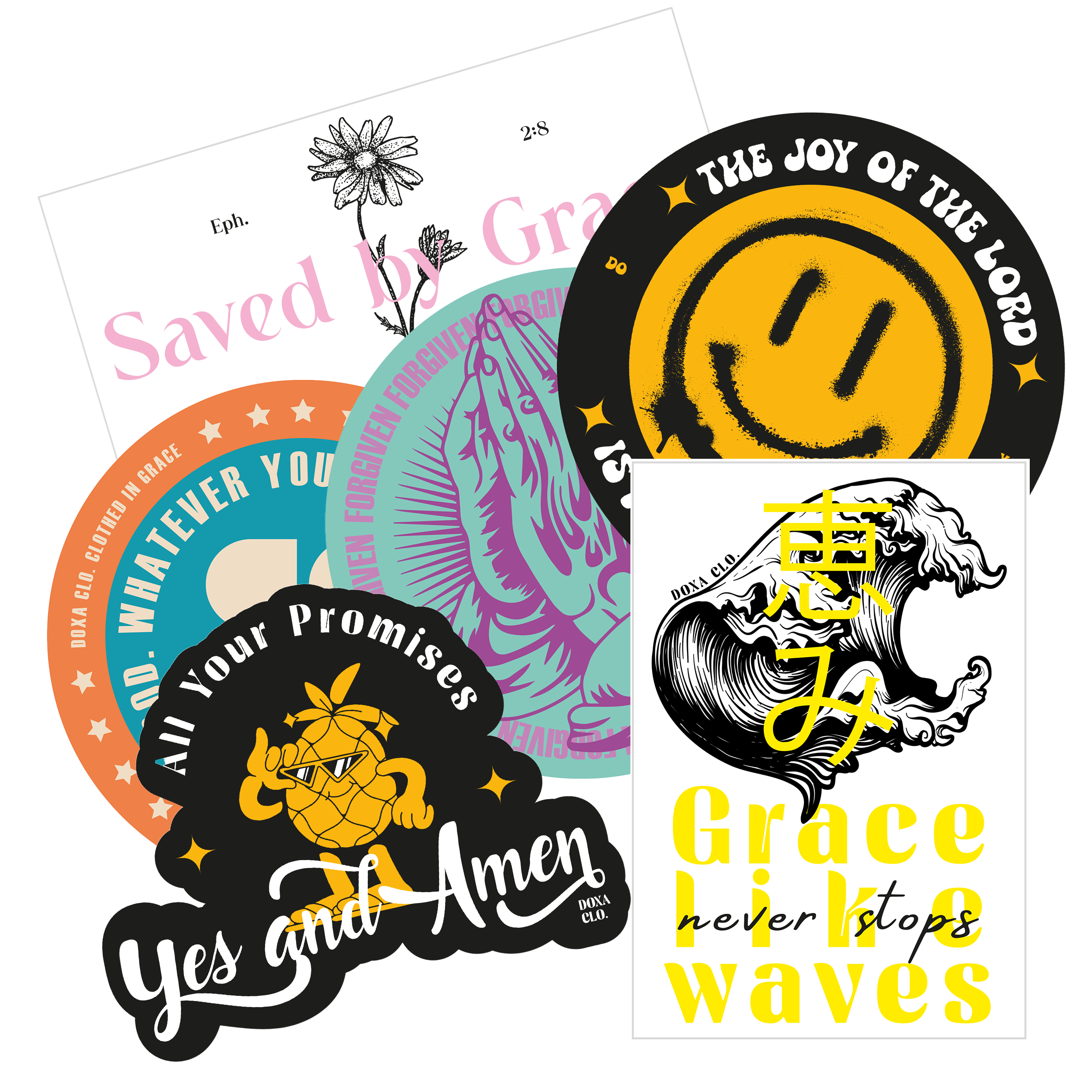 6 Pack Stickers